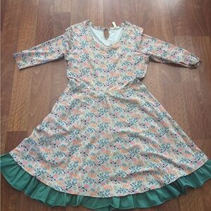 Matilda Jane Floral Dress with Green Hem